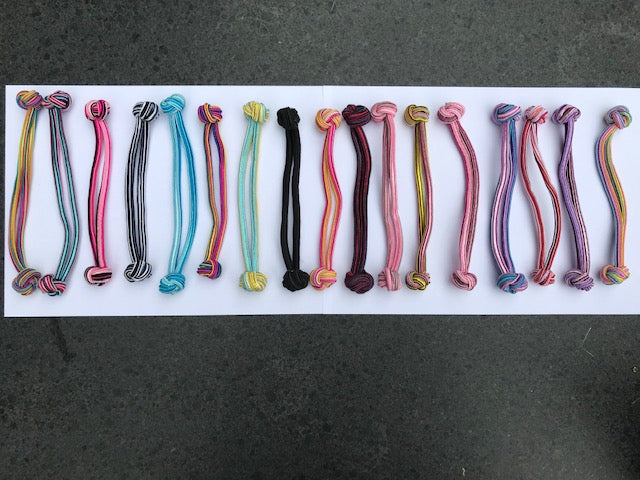Haar elastieken geknoopt , knotted elastic hair ties #009