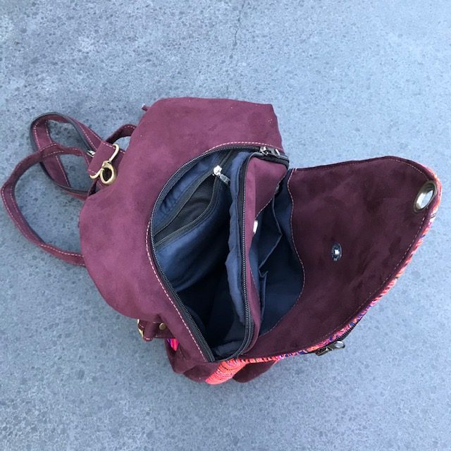 Handgemaakte schoudertas rugtas gekleurd borduursels #007