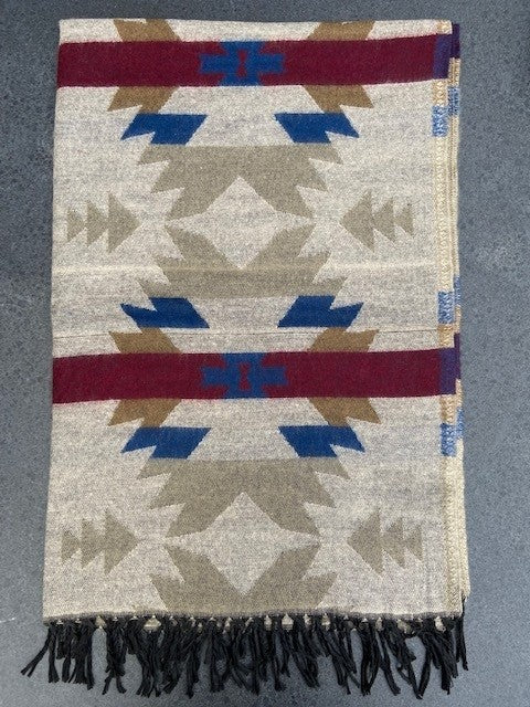 Sjaal Nepalees traditioneel, Nepalese woolen shawl traditional Fairtrade #002