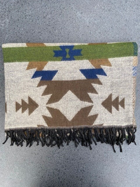 Sjaal Nepalees traditioneel, Nepalese woolen shawl traditional Fairtrade #001
