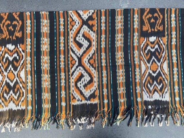 Ikat Tafelkleden 250x120 cm, handgeweven, 100% katoen, Multi-use product #004