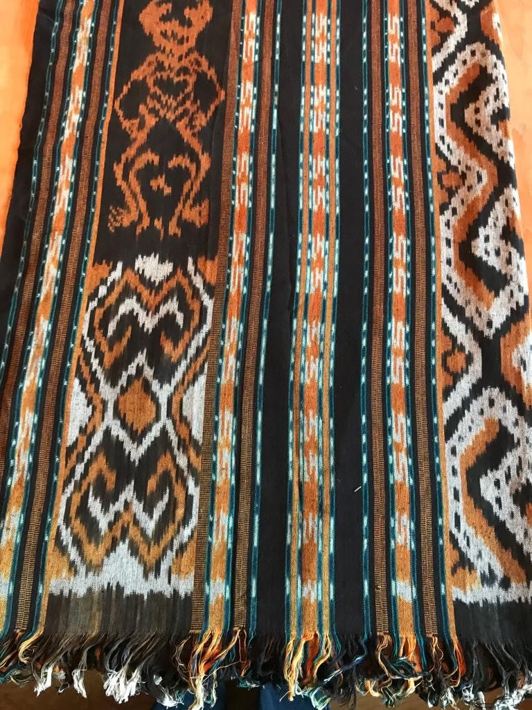 Ikat Tafelkleden 250x120 cm, handgeweven, 100% katoen, Multi-use product #004