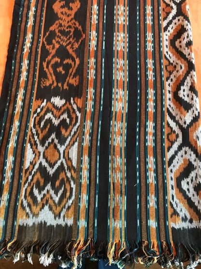 Ikat Tafelkleden 250x120 cm, handgeweven, 100% katoen, Multi-use product #004