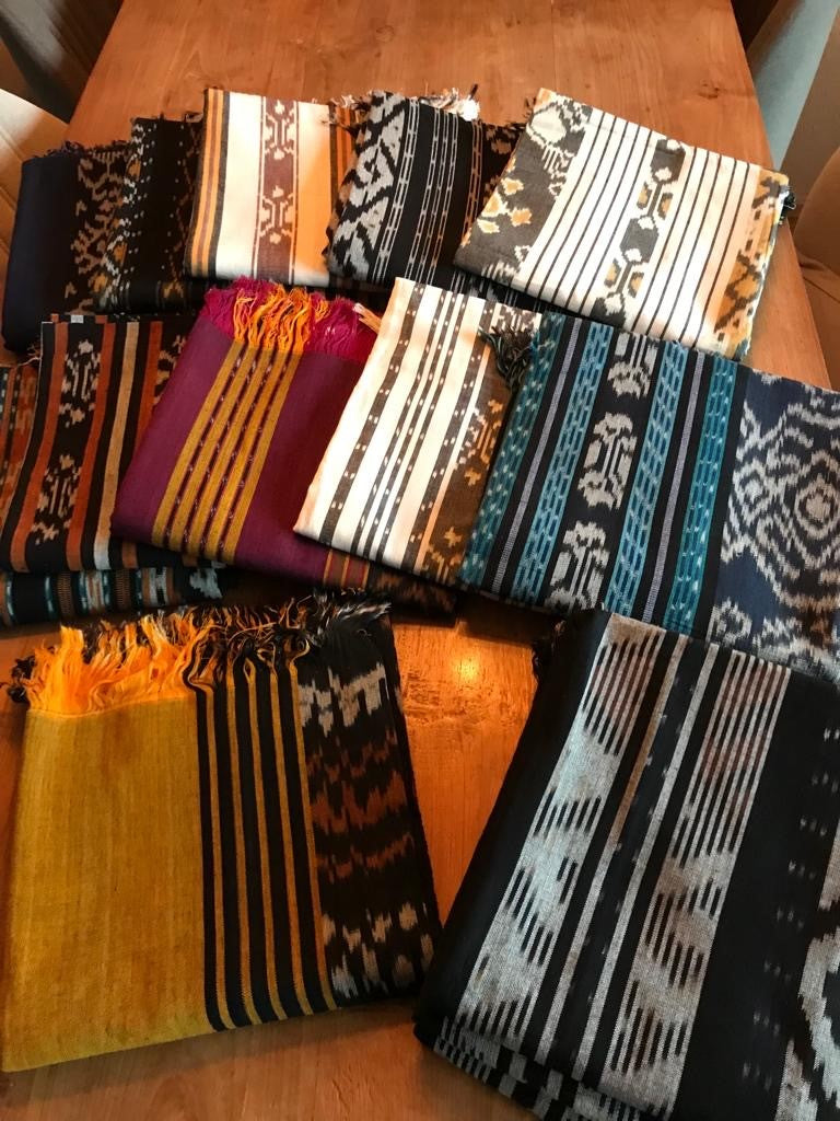 Ikat Tafelkleden 250x120 cm, handgeweven, 100% katoen, Multi-use product #022