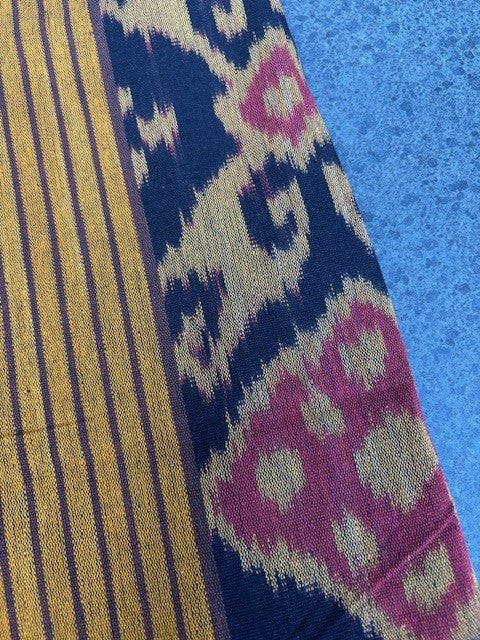 Ikat Tafelkleden 250x120 cm, handgeweven, 100% katoen, Multi-use product #026