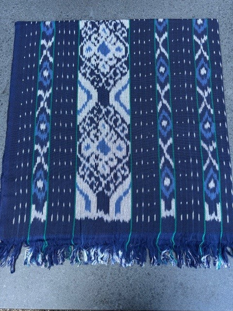 Ikat Tafelkleden 250x120 cm, handgeweven, 100% katoen, Multi-use product #025