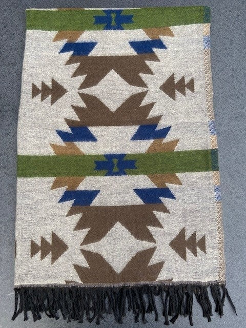Sjaal Nepalees traditioneel, Nepalese woolen shawl traditional Fairtrade #001