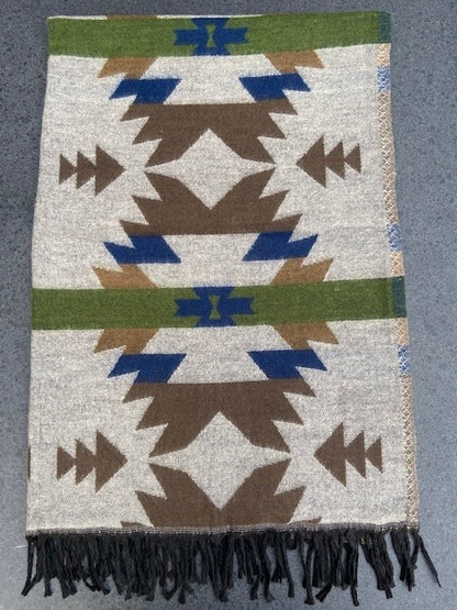 Sjaal Nepalees traditioneel, Nepalese woolen shawl traditional Fairtrade #001