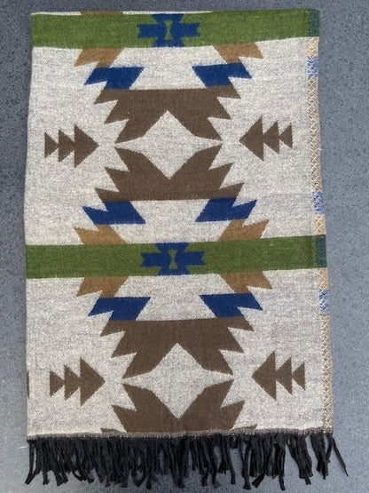 Sjaal Nepalees traditioneel, Nepalese woolen shawl traditional Fairtrade #001