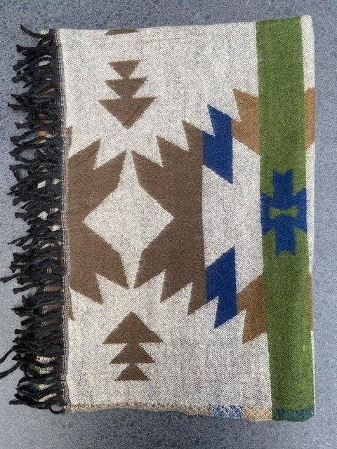 Sjaal Nepalees traditioneel, Nepalese woolen shawl traditional Fairtrade #001