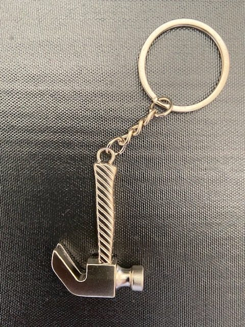 Klauwhamer hamer Gereedschap Sleutelhanger van ijzer metaal zilverkleurig