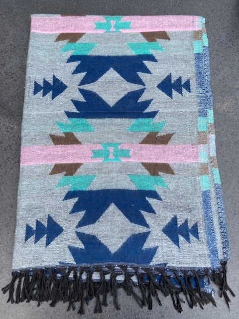 Sjaal Nepalees traditioneel, Nepalese woolen shawl traditional Fairtrade #005
