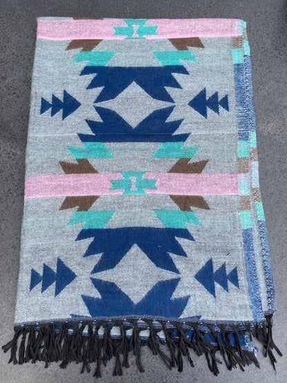Sjaal Nepalees traditioneel, Nepalese woolen shawl traditional Fairtrade #005
