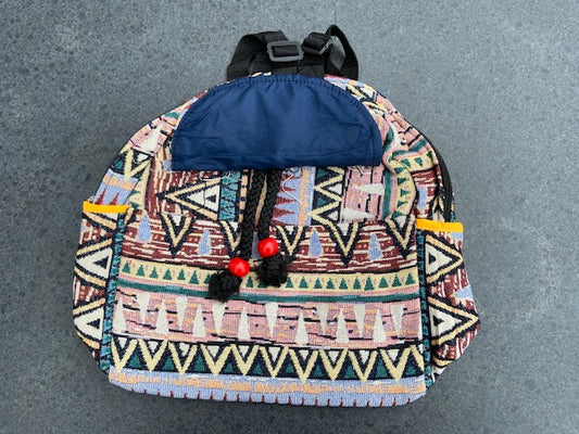 Rugtas katoen kwastjes fairtrade handgemaakt