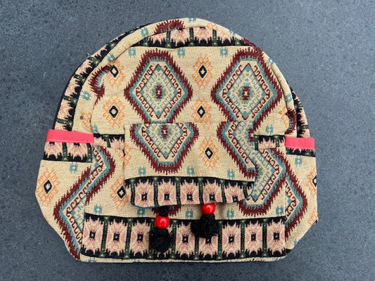 Rugtas katoen kwastjes fairtrade handgemaakt