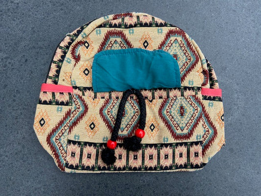 Rugtas katoen kwastjes fairtrade handgemaakt