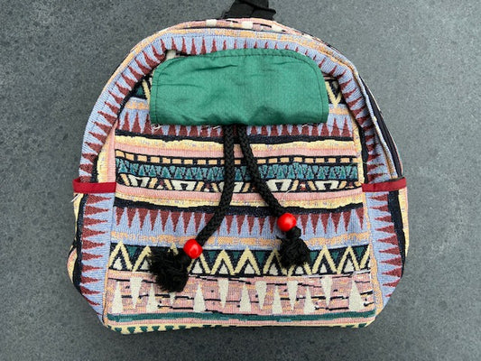 Rugtas katoen kwastjes fairtrade handgemaakt