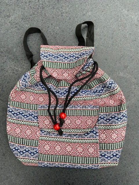 Rugtas katoen aanrijgkoord fairtrade handgemaakt