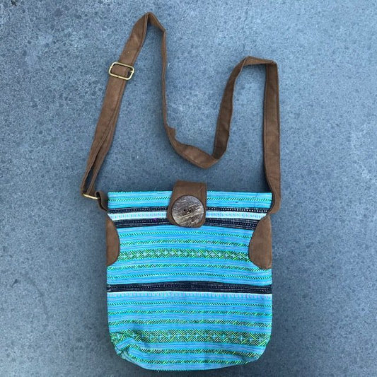 Schoudertas borduursels knoop rits verstelbaar schouderband