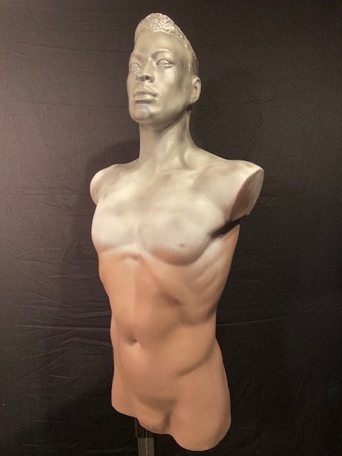 Vintage handgemaakte kunst torso man beeld Aad Verboom